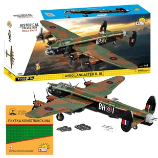 KLOCKI COBI 5759 Samolot AVRO LANCASTER B MK.I/III HC WW2 1643 El. + PŁYTKA - Klocki - miniaturka - grafika 1