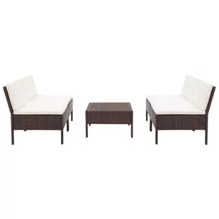 vidaXL 5 częściowy zestaw mebli do ogrodu poduszki polirattan brązowy 48943 48943 - Meble ogrodowe - miniaturka - grafika 1