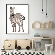Wyposażenie pokoiku dziecięcego - Plakat dla dzieci safari zebra - miniaturka - grafika 1