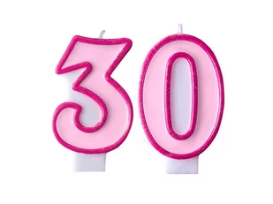 ZESTAW ŚWIECZKI 30 RÓŻOWE 2szt - Urodziny dla dorosłych - miniaturka - grafika 1