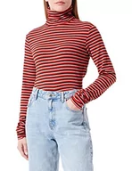 Swetry damskie - Sisley Damski sweter L/S 3FKUL200J T-shirt, czerwony i biały w paski 902, M - miniaturka - grafika 1