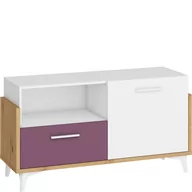 Komody - Komoda 125N HEY-08 Hey MebloCross Dąb Artisan / Biały Mat / Zielony - miniaturka - grafika 1