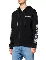Bluzy męskie - Just Cavalli Męska bluza z kapturem Felpa A Maniche Lunghe Con Cappuccio, czarny, S - miniaturka - grafika 1