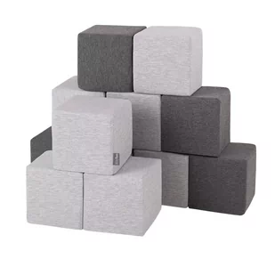 KiddyMoon Miękkie klocki 14cm sześciany: jasnoszary-ciemnoszary 12 - Maty edukacyjne - miniaturka - grafika 1
