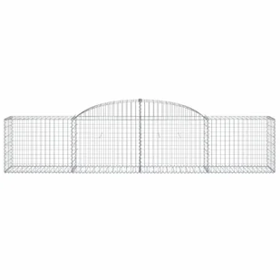 vidaXL Kosze gabionowe, 9 szt., 300x50x60/80 cm, galwanizowane żelazo - Ogrodzenia - miniaturka - grafika 5