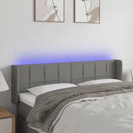 Inne meble do sypialni - vidaXL Zagłówek do łóżka z LED, ciemnoszary, 147x16x78/88 cm, tkanina - miniaturka - grafika 1