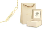 Bransoletki - ZŁOTA BRANSOLETKA NIESKOŃCZONOŚĆ GRAWER 333 - miniaturka - grafika 1