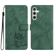 Portfele - Pokrowiec TKdaddy na Samsung Galaxy A54 5G Etui Owl Nadrukowany portfel ze skóry PU Pokrowiec na telefon z paskiem na nadgarstek Zielony - miniaturka - grafika 1
