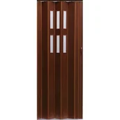 Drzwi wewnętrzne - Drzwi harmonijkowe PIONEER GLASS 218 84 x 202 cm mahoń - miniaturka - grafika 1