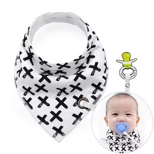 Chusta / śliniak z zawieszką na smoczek- krzyżyk - Śliniaki i fartuszki - miniaturka - grafika 1