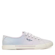 Trampki damskie - Tenisówki Pepe Jeans Brady Colors W PLS31600 Fioletowy - miniaturka - grafika 1