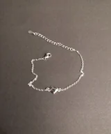 Bransoletki - Srebrna celebrytka bransoletka serduszko - miniaturka - grafika 1