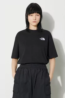Koszulki sportowe damskie - The North Face t-shirt bawełniany W S/S Essential Oversize Tee damski kolor czarny NF0A87NQJK31 - grafika 1