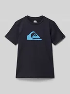 Koszulki dla chłopców - T-shirt z nadrukiem z logo - miniaturka - grafika 1