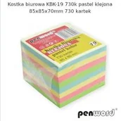 Szkolne artykuły papiernicze - Kostka biurowa pastel 85x85x70mm 730K - miniaturka - grafika 1