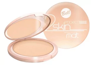 Bell Puder matujący "2 Skin" Pocket nr 043 beige prasowany 9g - Podkłady do twarzy - miniaturka - grafika 1