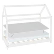 Łóżka - Łóżko dziecięce 70x140 cm białe z drewna sosnowego z materacem i ochraniaczem na materac ML-Design - miniaturka - grafika 1