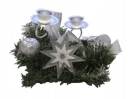 Świeczniki - Świecznik świąteczny 15cm Srebrny - miniaturka - grafika 1