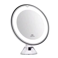 Lusterka do makijażu - 10x Lustro do makijażu z przyssawką Lustro do makijażu z oświetleniem LED - miniaturka - grafika 1
