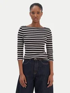 Bluzki damskie - Tommy Hilfiger Bluzka New Cody WW0WW40589 Czarny Slim Fit - miniaturka - grafika 1