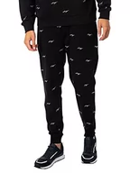 Spodenki męskie - HUGO Męskie spodnie do biegania Duritiba z bawełny Terry z ręcznie wyszywanym logo, czarny (Black1), M - miniaturka - grafika 1