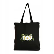 Torby i wózki na zakupy - Eko Torba Bawełniana na ramię Shopper Eco Torebka Zakupy Kwiaty Stokrotka - miniaturka - grafika 1