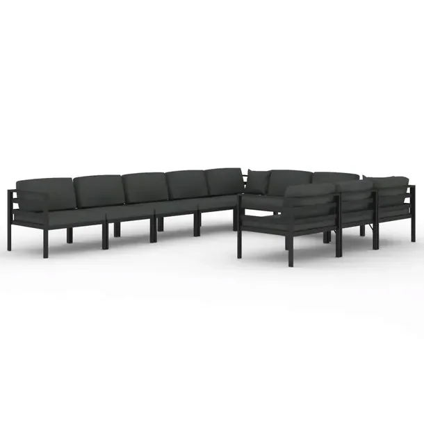 Modułowy aluminiowy zestaw wypoczynkowy antracytowy 70 x 70 x 64,5 cm
