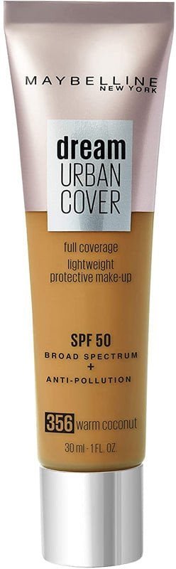 Maybelline, Dream Urban Cover, Full Cover, Cream Foundation, 356, Warm Coconut, SPF 50, 30 ml For Women