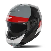 Kaski motocyklowe - Kask Szczękowy Nolan N90-3 06 Blocco Czarny/Czerwony/Szary Lava/Biały błyszczącyM - miniaturka - grafika 1