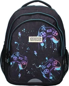 Plecaki - Plecak Vadobag Game Face On z fajnym nadrukiem dla graczy Czarny Jeden rozmiar - miniaturka - grafika 1