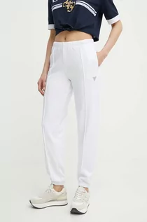 Spodnie damskie - Guess spodnie dresowe SKYLAR kolor biały gładkie V4GB09 K8802 - grafika 1