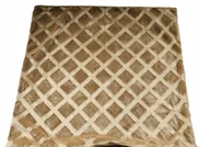 Poszewki na poduszki - Poszewka Dekoracyjna Na Poduszkę 40X40 Cushion Cover Beżowa W Kratkę - miniaturka - grafika 1