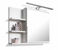 Szafki łazienkowe - Biała Szafka Z Lustrem, Z Led, Szafka Łazienkowa L - miniaturka - grafika 1