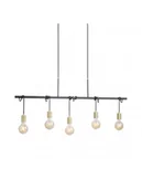 Lampy sufitowe - Leuchten Direkt Lampa wisząca Tamara, 5-punktowa, mosiądz/czarna - miniaturka - grafika 1