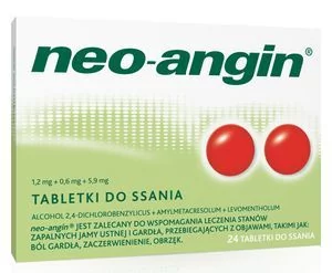 Divapharma GMBH Neo - Angin (1,2 mg + 0,6 mg + 5,9 mg) 24 tabletek do ssania - Przeziębienie i grypa - miniaturka - grafika 1