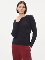 Swetry damskie - Gant Sweter 4800100 Granatowy Slim Fit - miniaturka - grafika 1