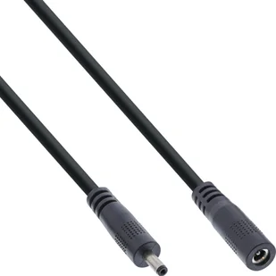 InLine® DC extension cable, DC plug male/female 3.5x1.35mm, AWG 18, black, 2m - Kable - miniaturka - grafika 1