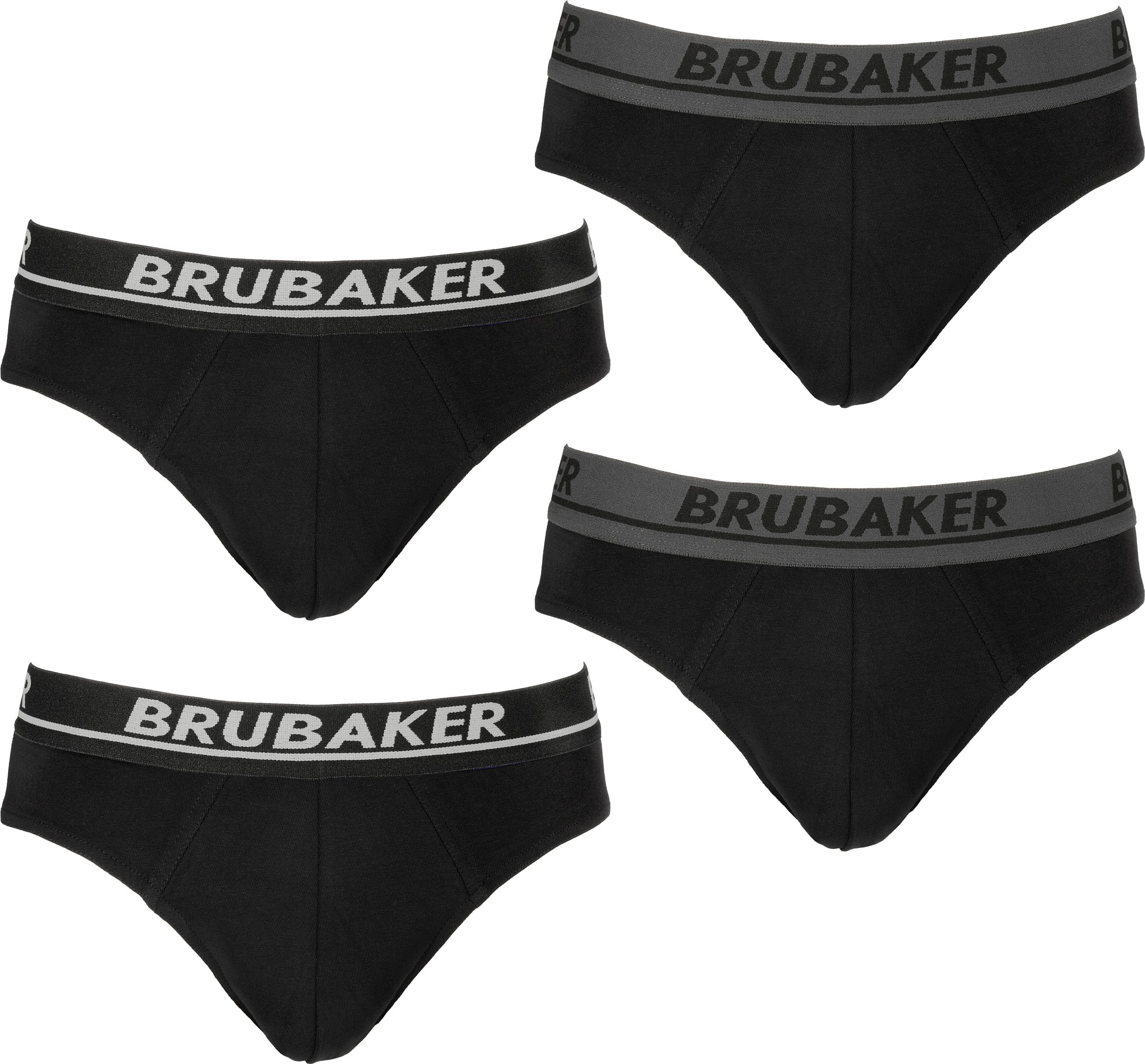 Majtki męskie Brubaker 4-pack - Wygodne spodnie męskie z elastycznym pasem - Elastyczna bielizna w jednolitym kolorze wykonana z bawełny i Lycry®