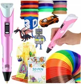 Długopisy - Długopis 3d Dla Dzieci Drukarka Pen Różowy + Wkład 310m + Szablony Zestaw - miniaturka - grafika 1