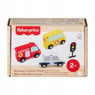 FISHER PRICE Wood Samochody Drewniane Zestaw JCY32 - Maty edukacyjne - miniaturka - grafika 1