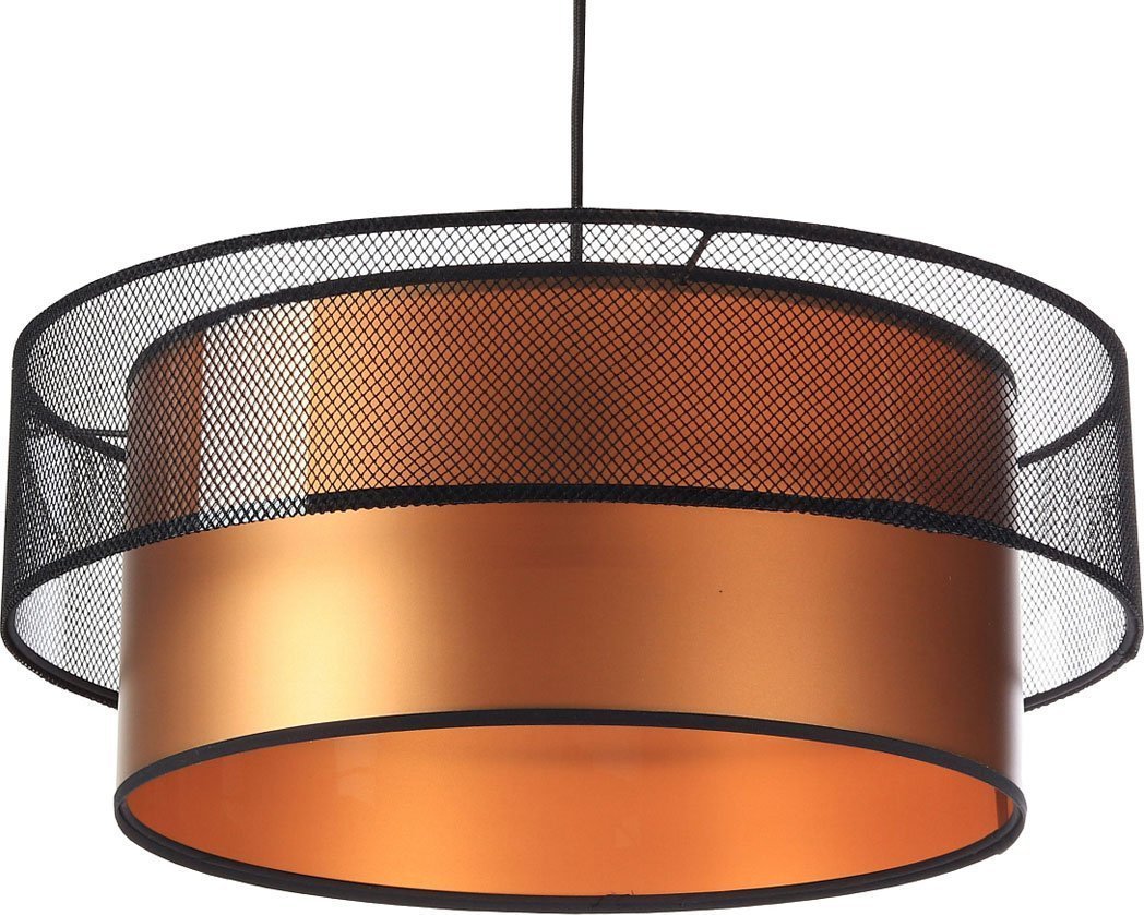 Lampa wisząca Lumes Miedziano-czarna lampa wisząca nad stół z siatką - S421-Karva