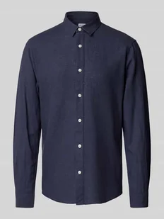 Koszula lniana o kroju slim fit z kołnierzykiem typu kent model ‘CAIDEN’ - Koszule męskie - miniaturka - grafika 1