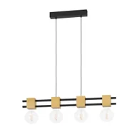 Lampy sufitowe - Lampa wisząca LEVANTARA 4xE27 - czarny/brązowy - miniaturka - grafika 1