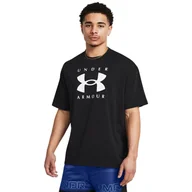 Koszulki sportowe męskie - Męski t-shirt z nadrukiem Under Armour UA M Hw Os Branded Ss - czarny - UNDER ARMOUR - miniaturka - grafika 1