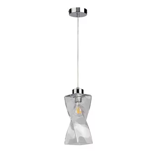 Lampa wisząca 1-punktowa, Twist, 10x10x110 cm, chrom, transparentny - Lampy sufitowe - miniaturka - grafika 1