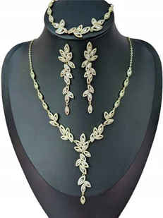 Komplet złotej biżuterii ślubnej, cyrkonia sześcienna LOU - Zestawy biżuterii dla kobiet - miniaturka - grafika 1