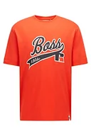 Koszulki męskie - BOSS Męski t-shirt T RA Relaxed-Fit z bawełny Pima z ekskluzywnym logo, Bright Orange821, XS - miniaturka - grafika 1