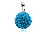 Wisiorki - Swarovski Valerio.pl Wisiorek kulka kryształki capri blue 12mm shamballa discoball srebro 925 CRH0010C12 CRH0010C12 - miniaturka - grafika 1