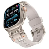 Akcesoria do smartwatchy - Pasek bransoleta Alogy Luxury metal + TPU band do Apple Watch 42/44/45/49mm beżowy - miniaturka - grafika 1