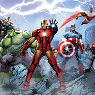 AG Design FTD 2230 Avengers Marvel, papier foto tapeta  360 x 254 cm  4 części, papier, wielokolorowa, 0,1 x 360 x 254 cm FTD 2230 - Wyposażenie pokoiku dziecięcego - miniaturka - grafika 2